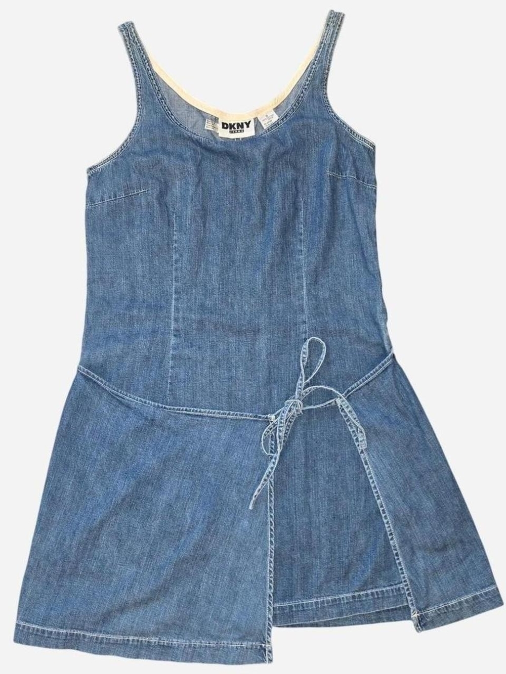 DKNY Blue Denim Tie-Waist Tank Dress - Picture 2 of 3